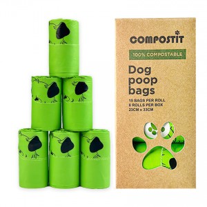 Retail box packed tie handle dog poop bags