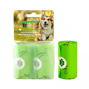 Outer bag packed flat top dog poop bags