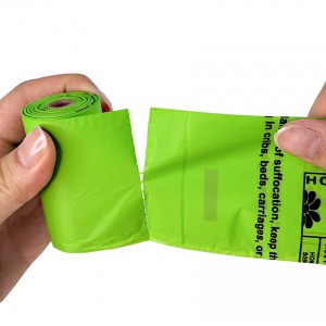 Retail box packed flat top dog poop bags