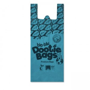 Boîte distributrice de sacs à crottes de chien emballés en bloc avec poignée à nouer