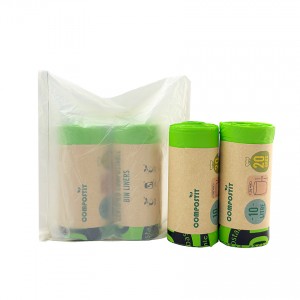 Outer bag packed wave top garbage bags