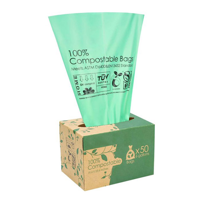 Dispenser box packed flat top garbage bags