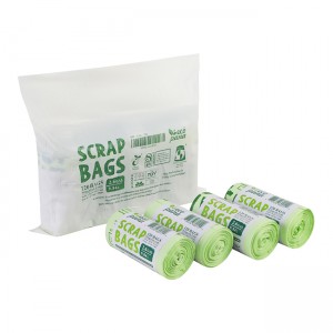 Outer bag packed flat top garbage bags