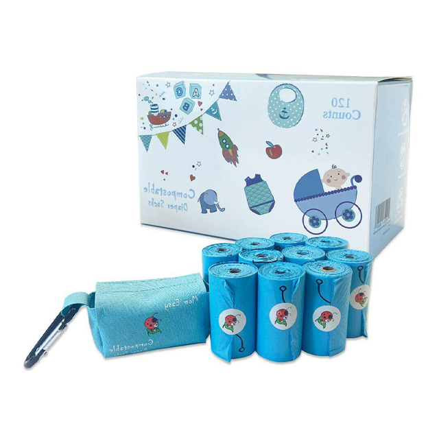 Retail box packed flat top nappy sacks