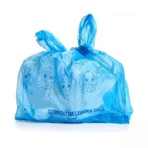 Rolled pack tie handle nappy sacks
